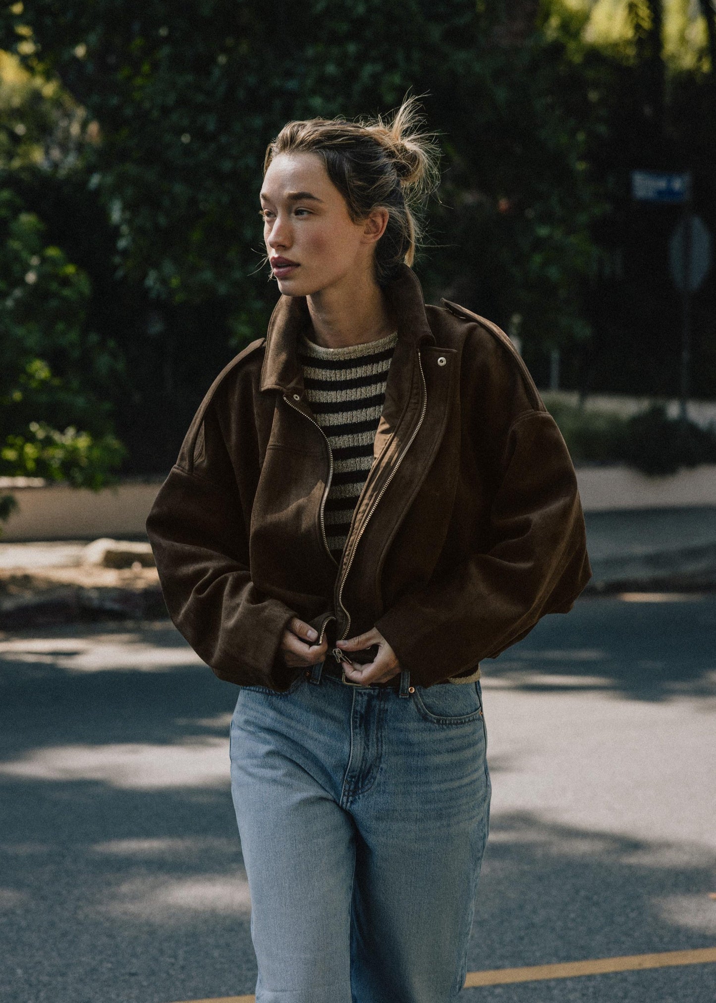 Veste bomber effet daim