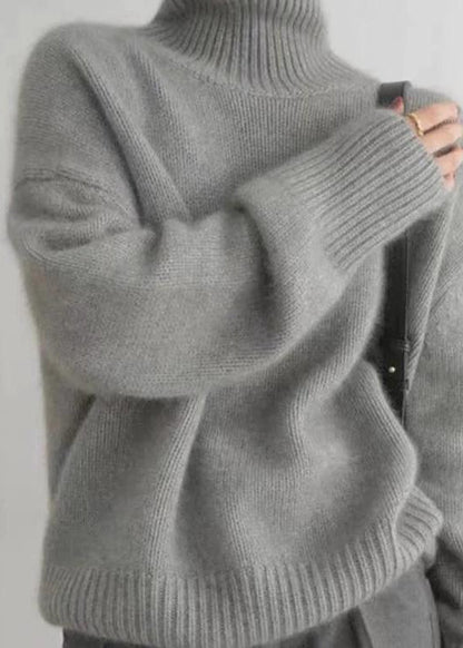 Pull Col Roulé Oversize en Cachemire