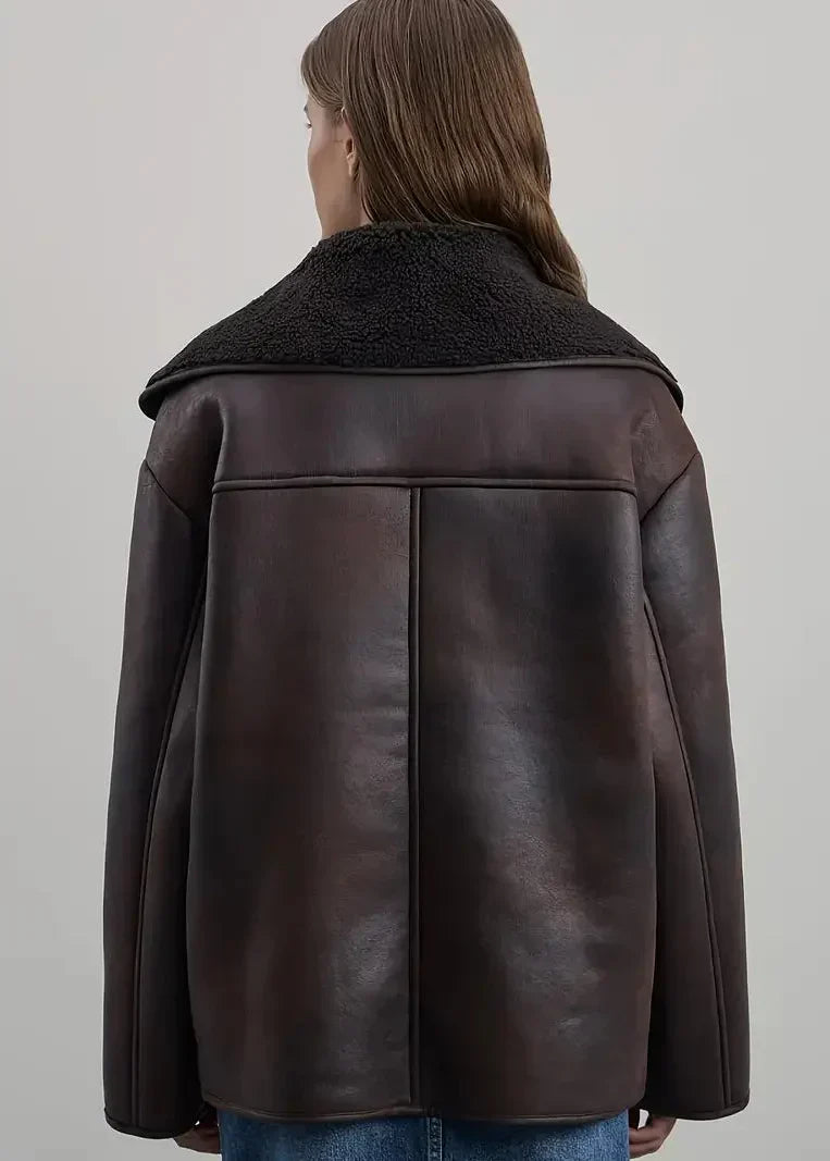 jacket Long Effet Cuir