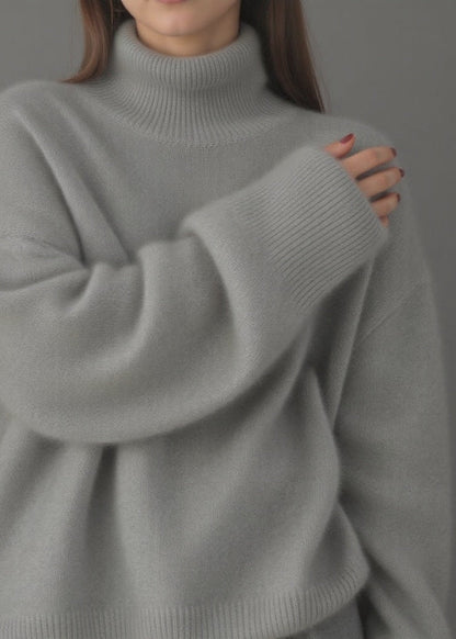 Pull Col Roulé Oversize en Cachemire